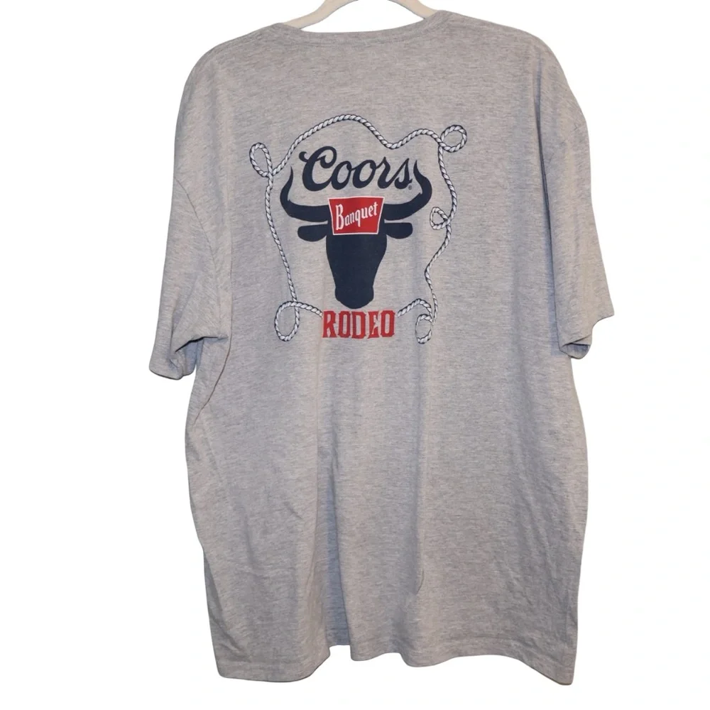 Coors‎ Banquet Rodeo grey short sleeve Tshirt 2XL.
